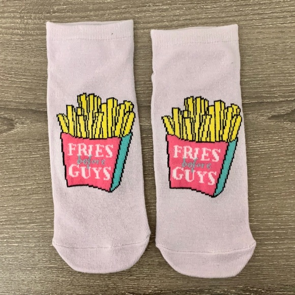 ❣️3/$15❣️ "FRIES BEFORE GUYS" Ankle Socks - Picture 2 of 2